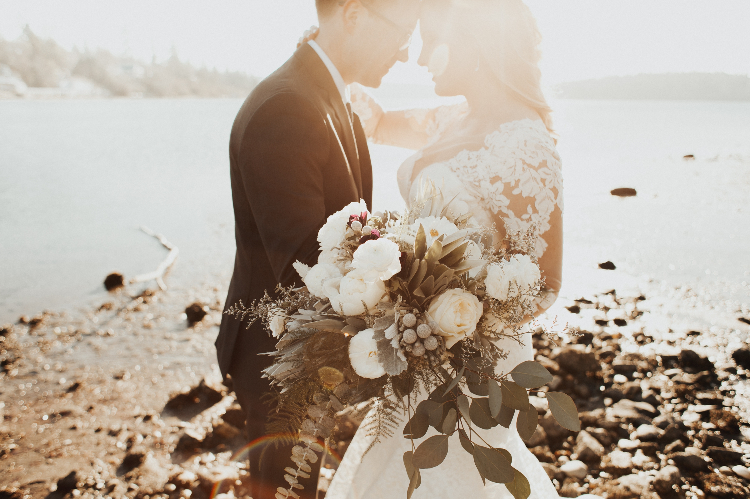 Winter Wedding on Vashon Island Bride and Groom Photos