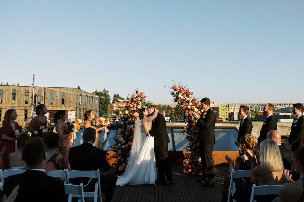 wedding ceremony at Fremont Foundry
